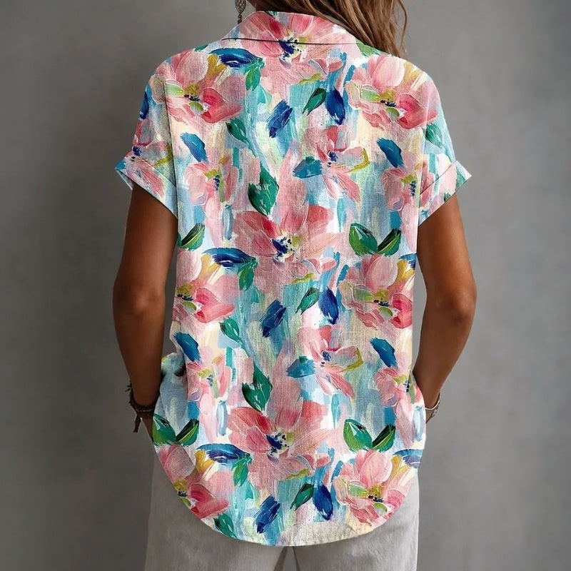 Diamanda with floral Print Shirt