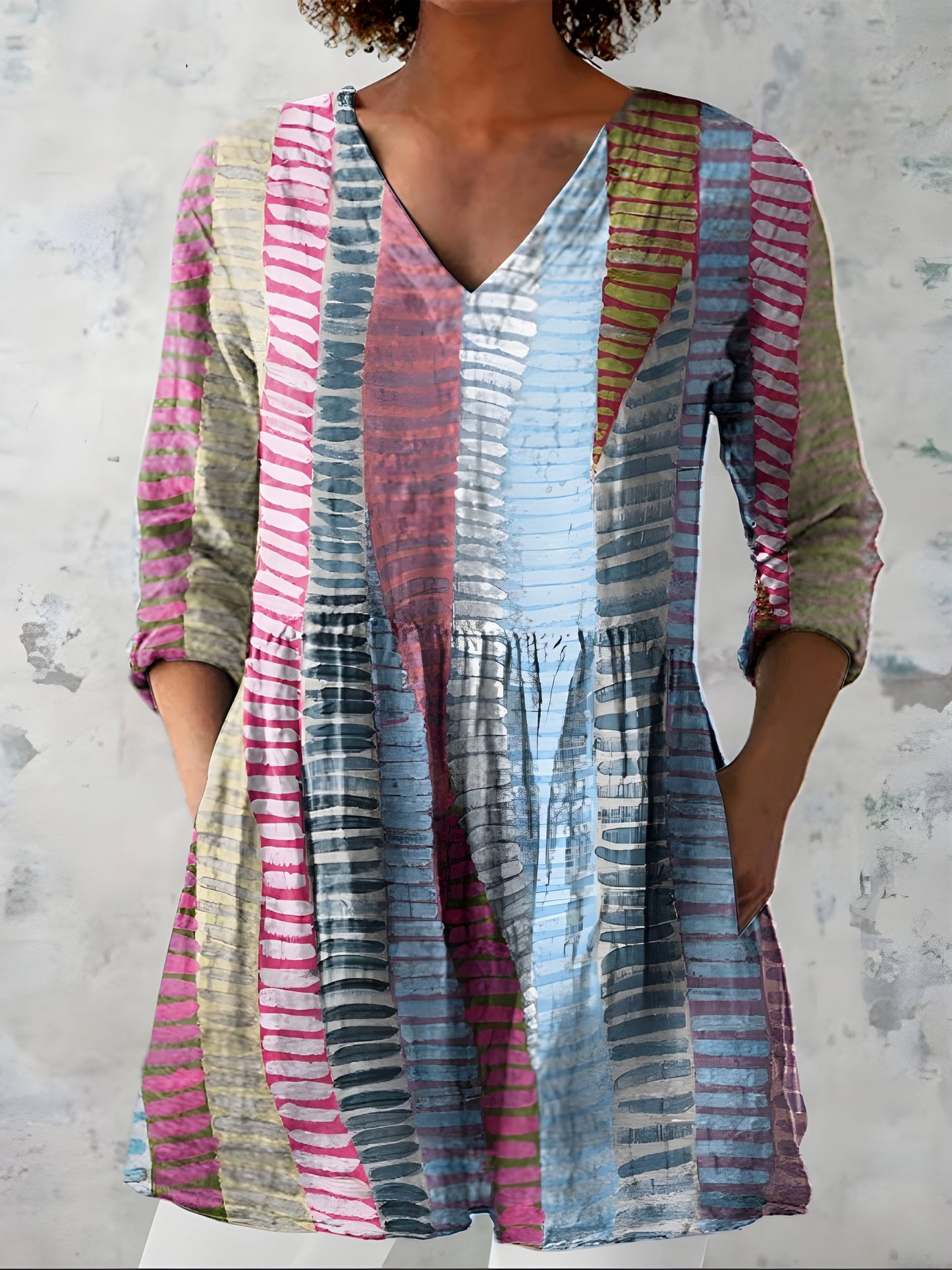 Margo | Long Blouse with V-Neck - Nora & Grace Boutique