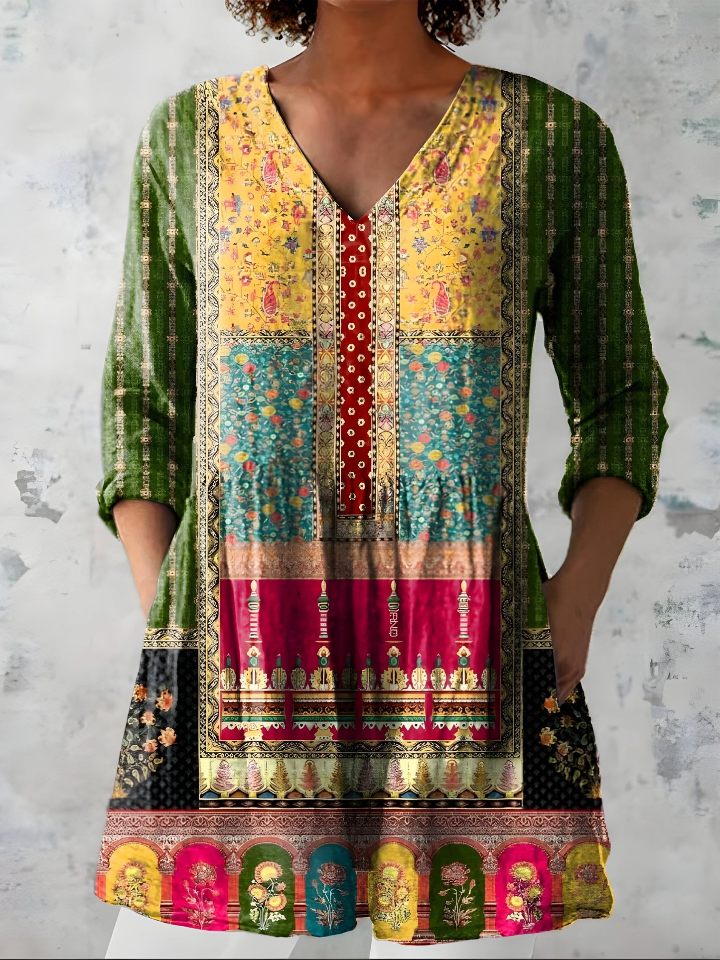 Melody | Long Blouse with V-Neck - Nora & Grace Boutique