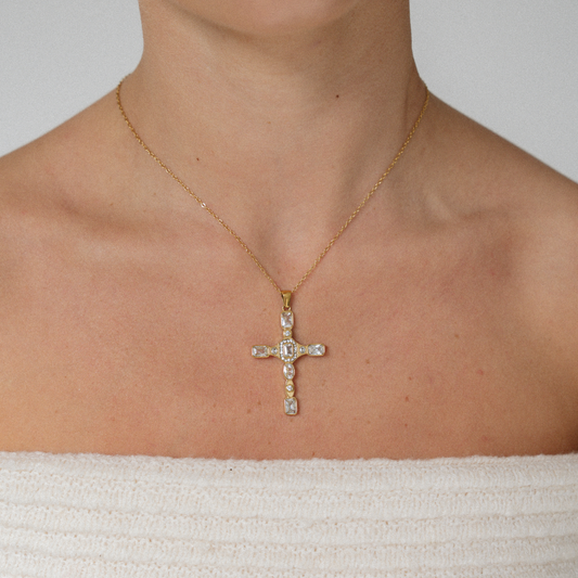 Clear Cross Necklace - Nora & Grace Boutique