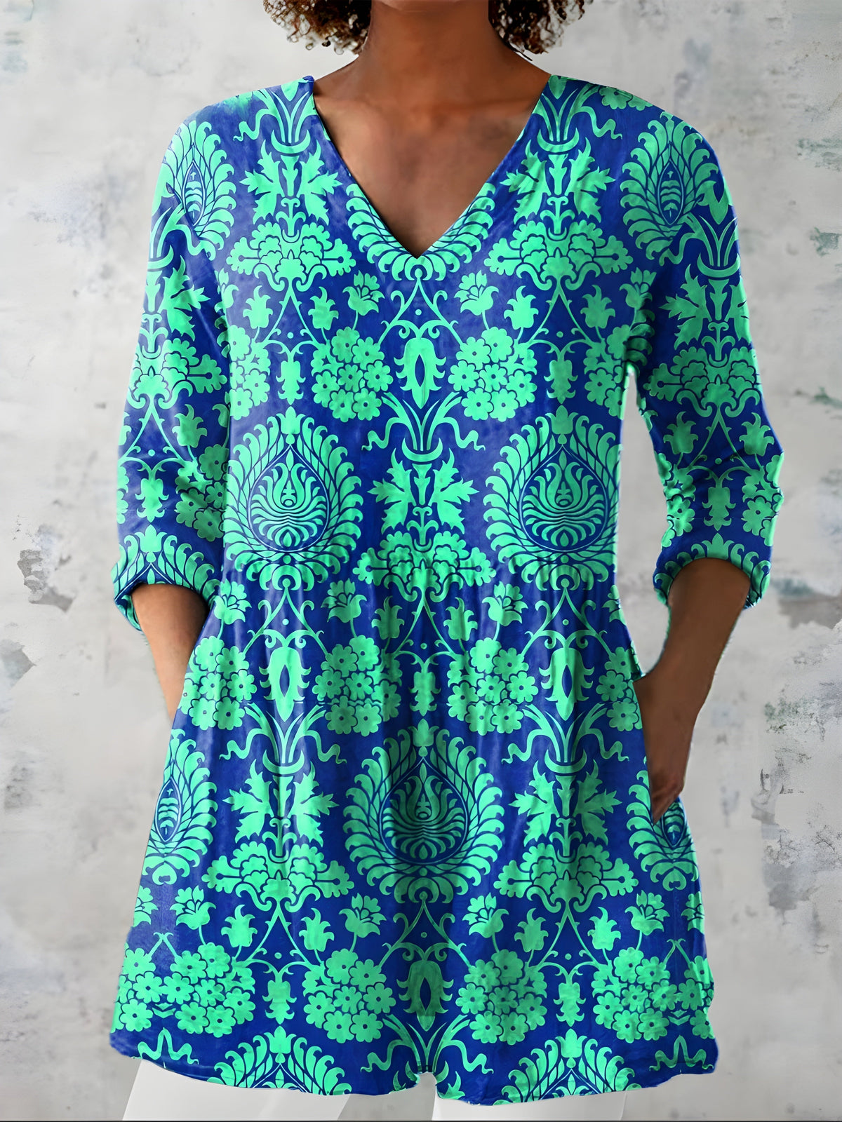 Marlee | Long Blouse with V-Neck - Nora & Grace Boutique
