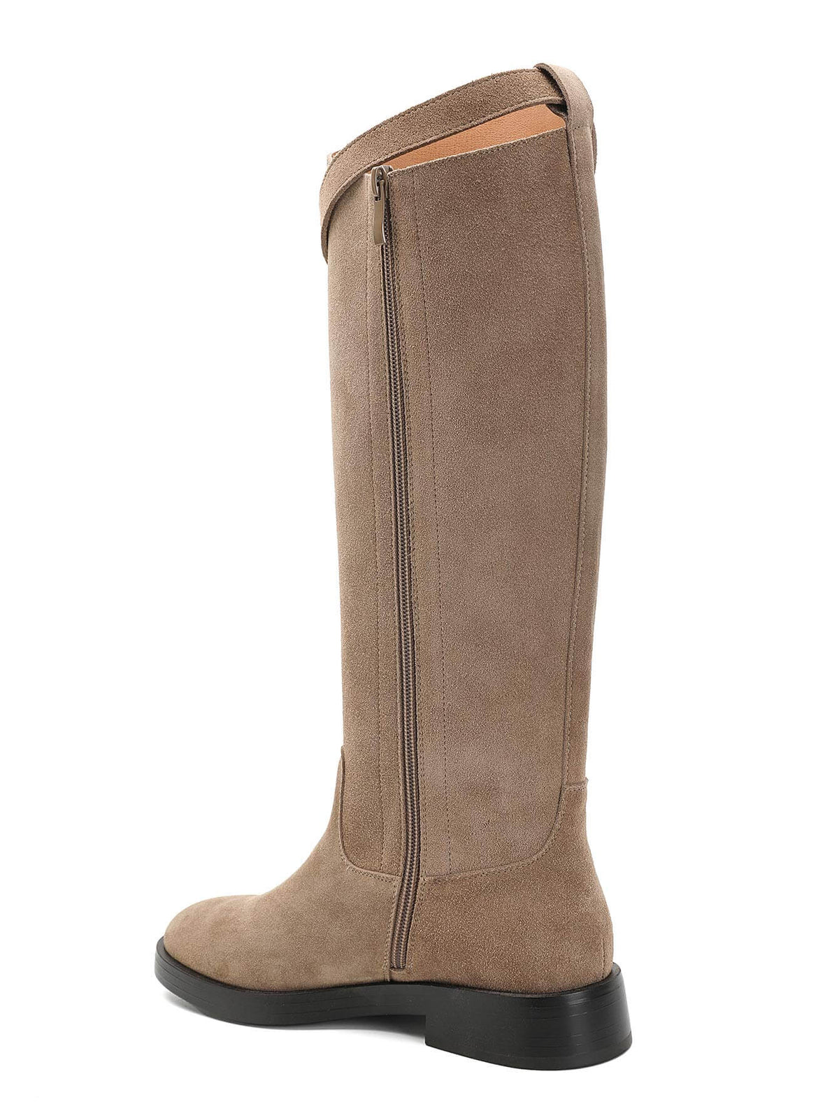 Amélie Leather High Boots - Khaki