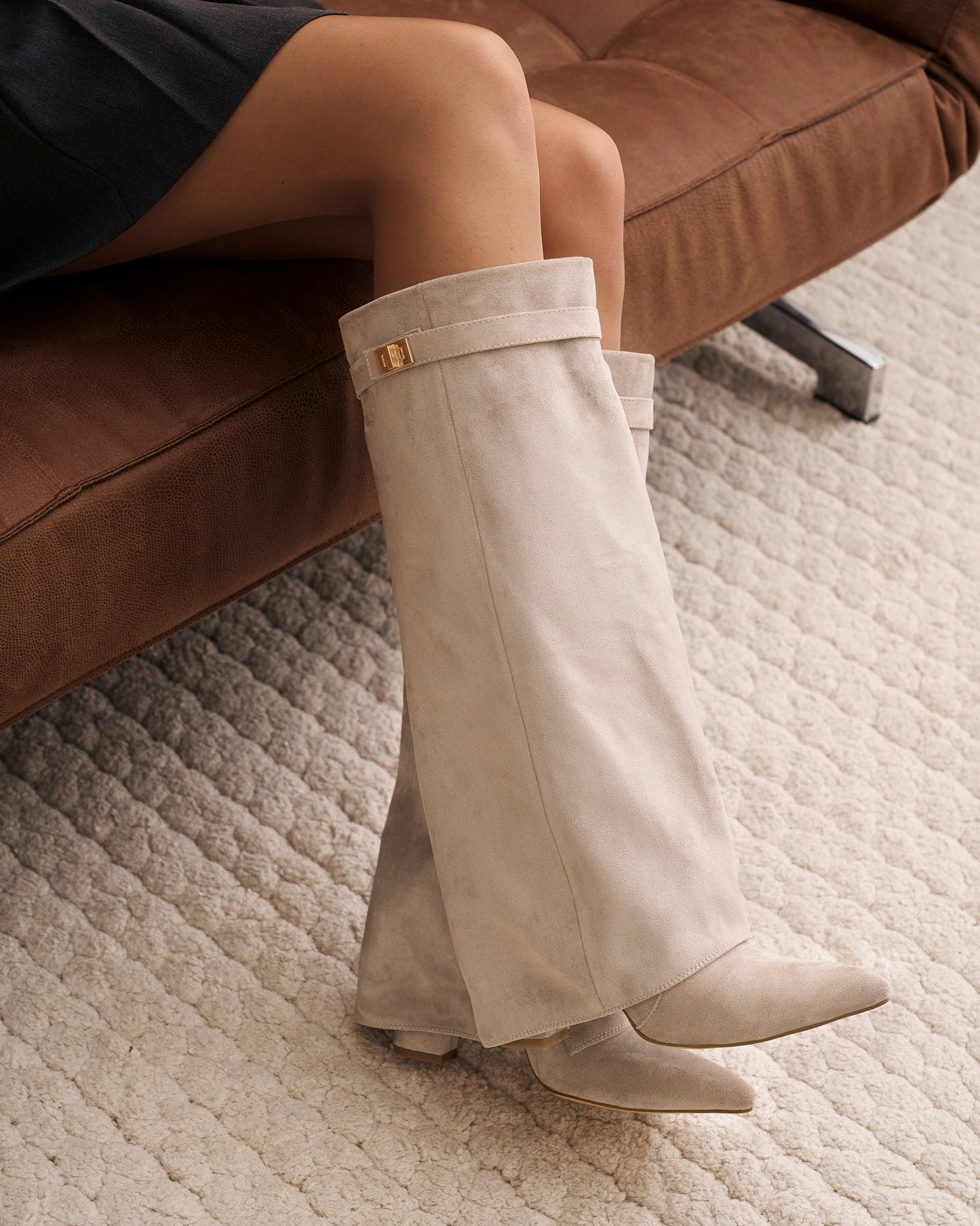 Lavista | Taupe Suede Knee-High Boots - Nora & Grace Boutique