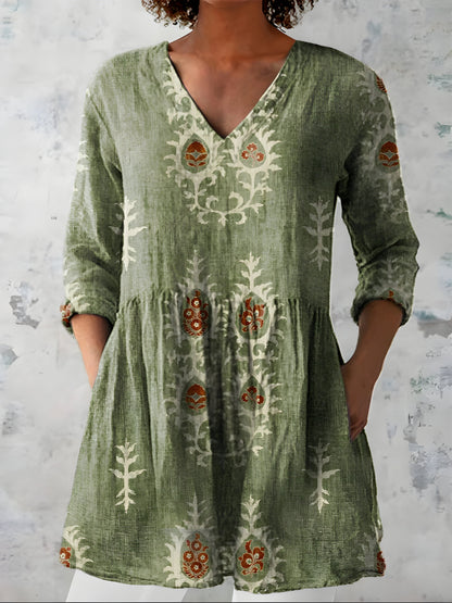 Everly | Long Blouse with V-Neck - Nora & Grace Boutique