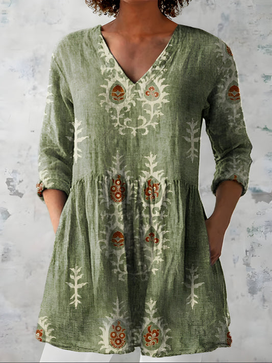 Everly | Long Blouse with V-Neck - Nora & Grace Boutique