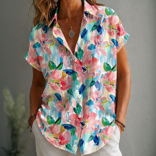 Diamanda with floral Print Shirt