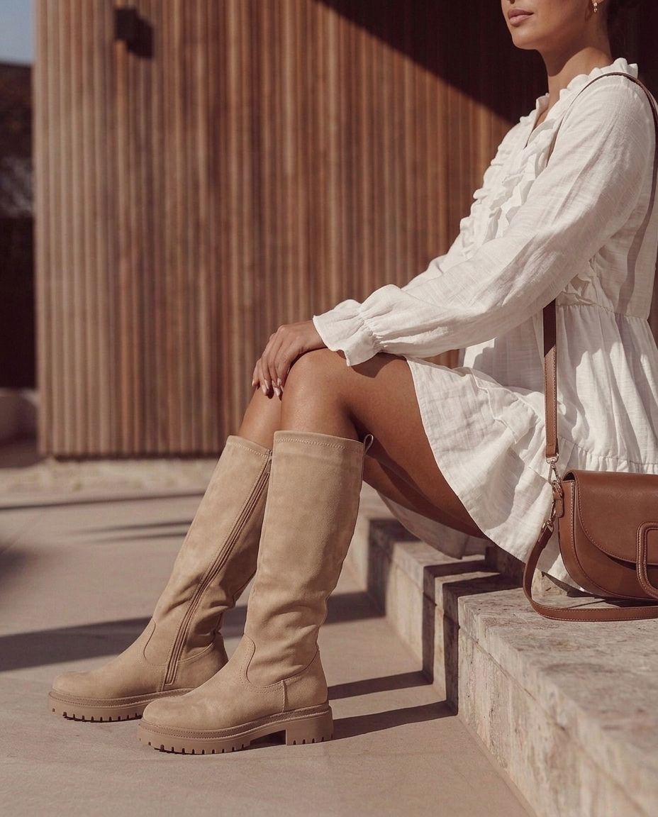 Anetta Khaki High Boots
