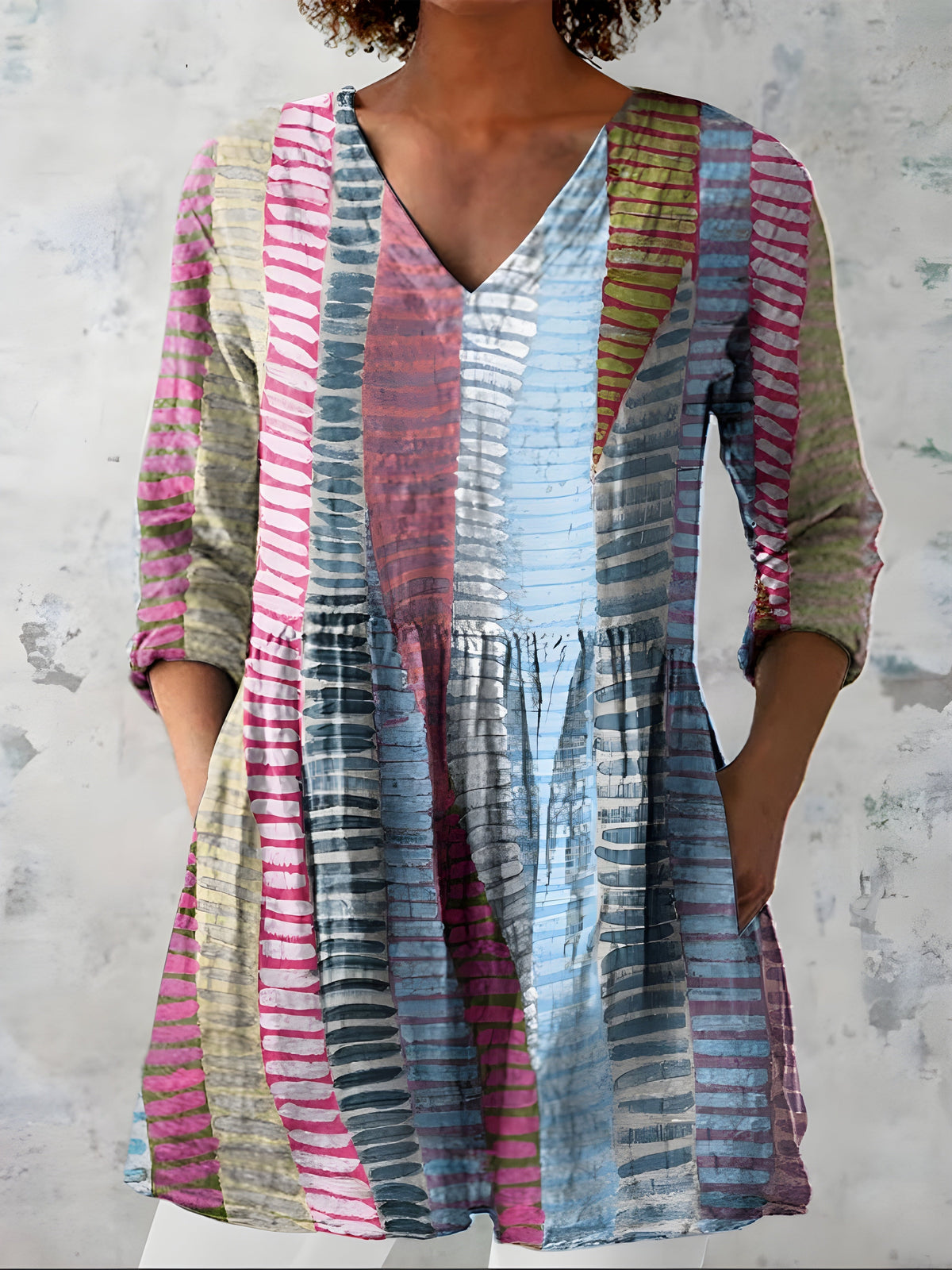 Margo | Long Blouse with V-Neck - Nora & Grace Boutique