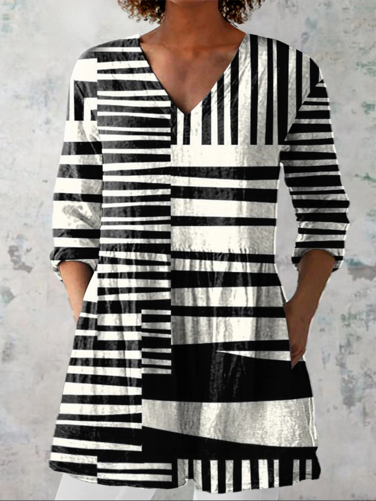 Sophie | Long Blouse with V-Neck Dress