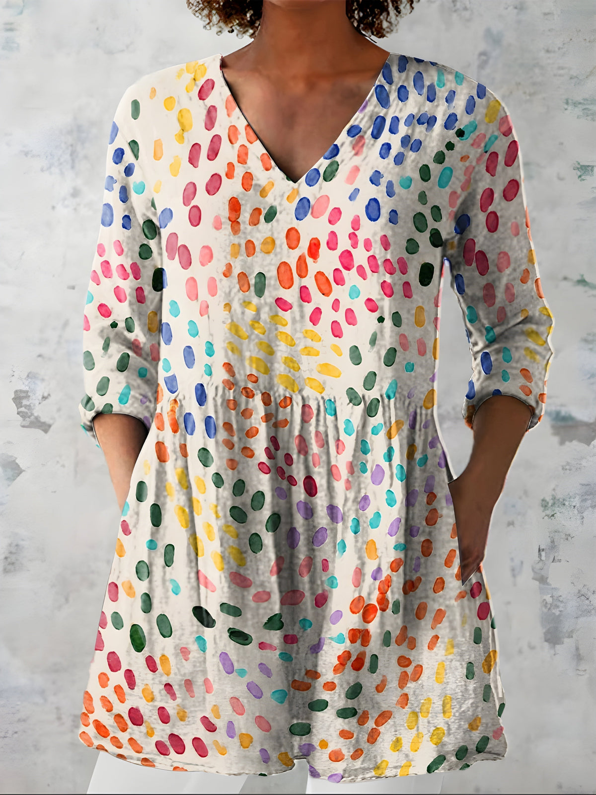 Everlee | Long Blouse with V-Neck - Nora & Grace Boutique