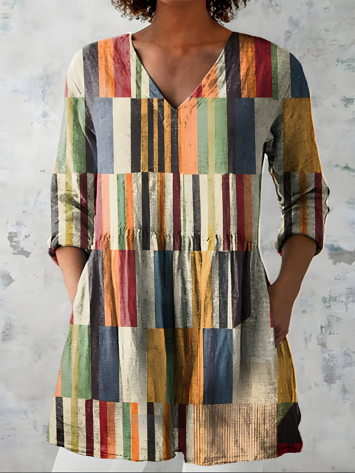 Lydia | Long Blouse with V-Neck - Nora & Grace Boutique