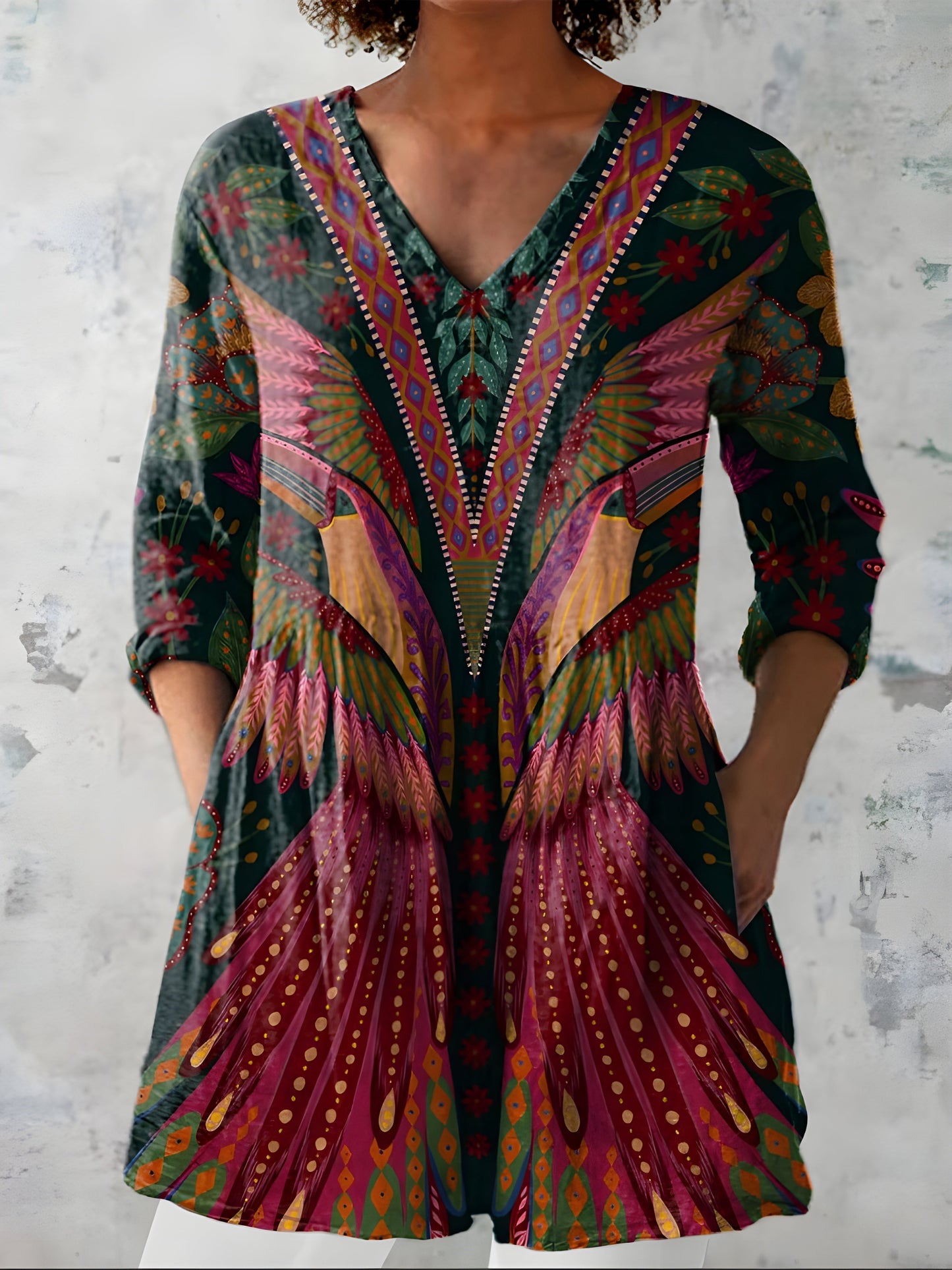 Jayla | Long Blouse with V-Neck - Nora & Grace Boutique