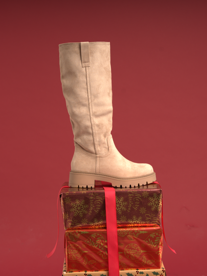 Elvira Beige High Boots