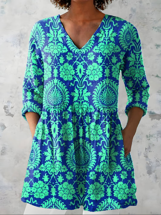 Marlee | Long Blouse with V-Neck - Nora & Grace Boutique