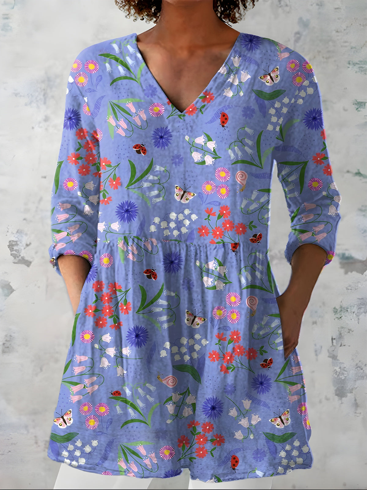 Josie | Long Blouse with V-Neck - Nora & Grace Boutique