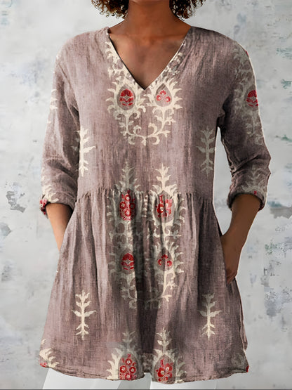 Everly | Long Blouse with V-Neck - Nora & Grace Boutique