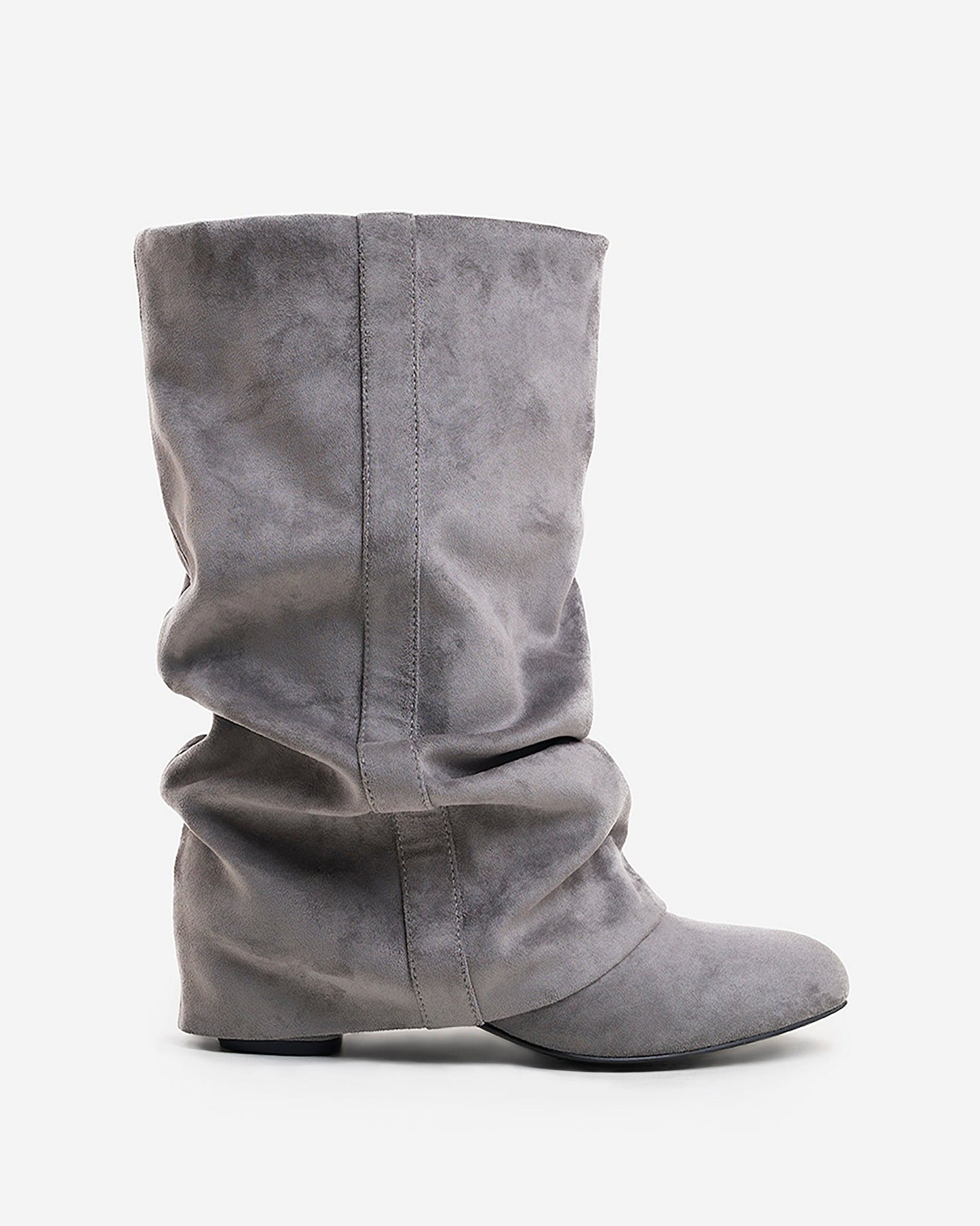 Emilia | Grey Slouchy Suede Boots - Nora & Grace Boutique