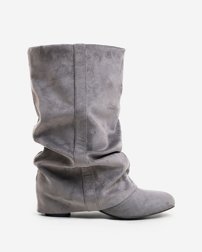 Emilia | Grey Slouchy Suede Boots - Nora & Grace Boutique