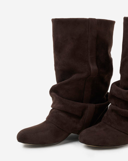 Emilia | Dark Chocolate Slouchy Suede Boots - Nora & Grace Boutique
