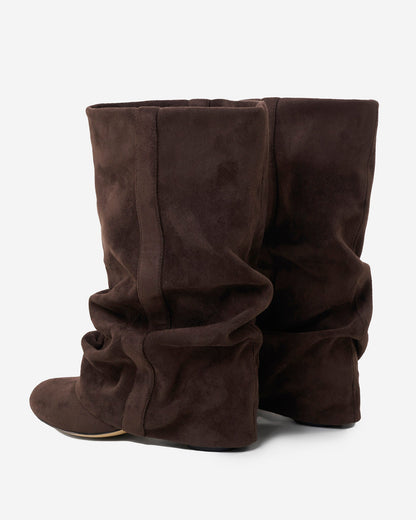 Emilia | Dark Chocolate Slouchy Suede Boots - Nora & Grace Boutique