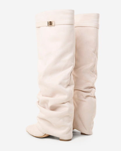 Lavista | Creamy Slouchy Suede Knee-High Boots - Nora & Grace Boutique