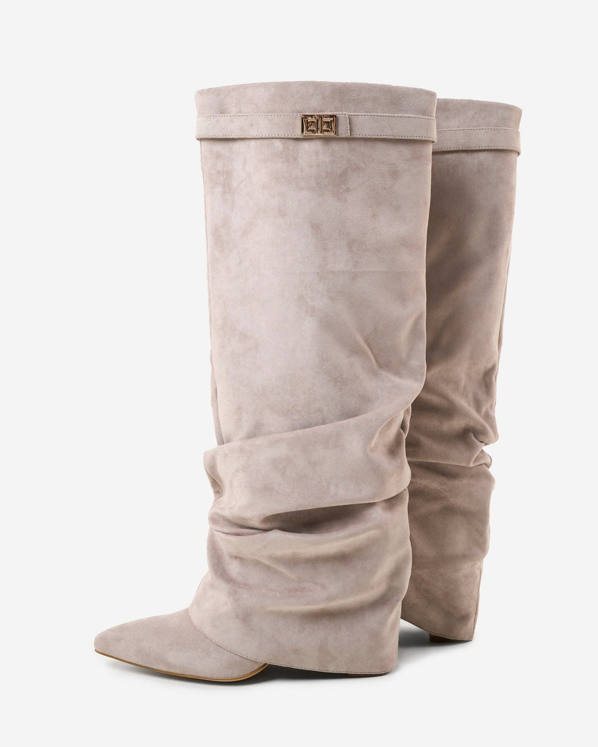 Lavista | Taupe Slouchy Suede Knee-High Boots - Nora & Grace Boutique