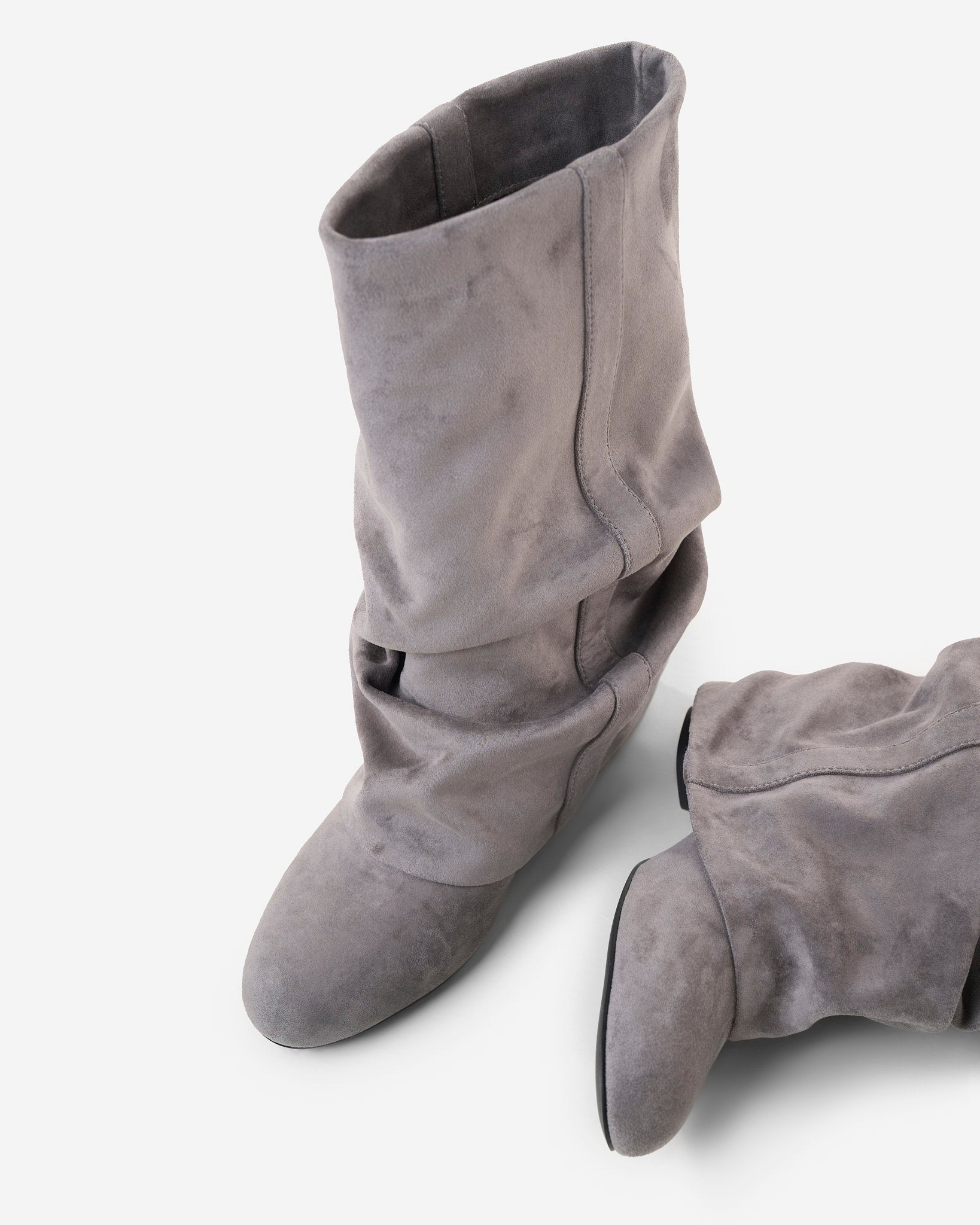 Emilia | Grey Slouchy Suede Boots - Nora & Grace Boutique