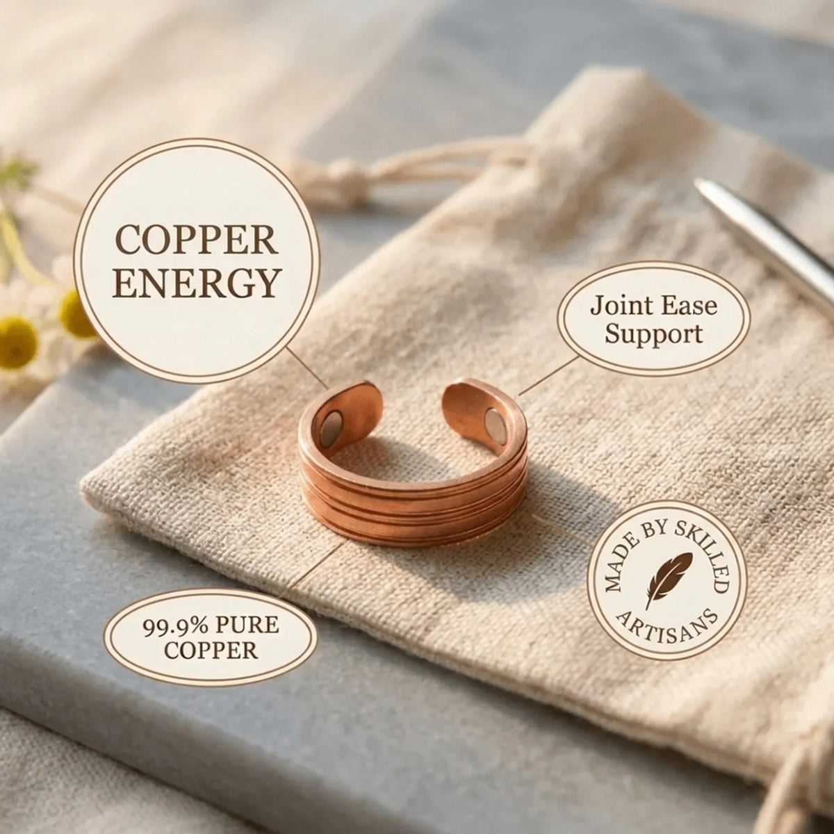 Furrow Copper Ring