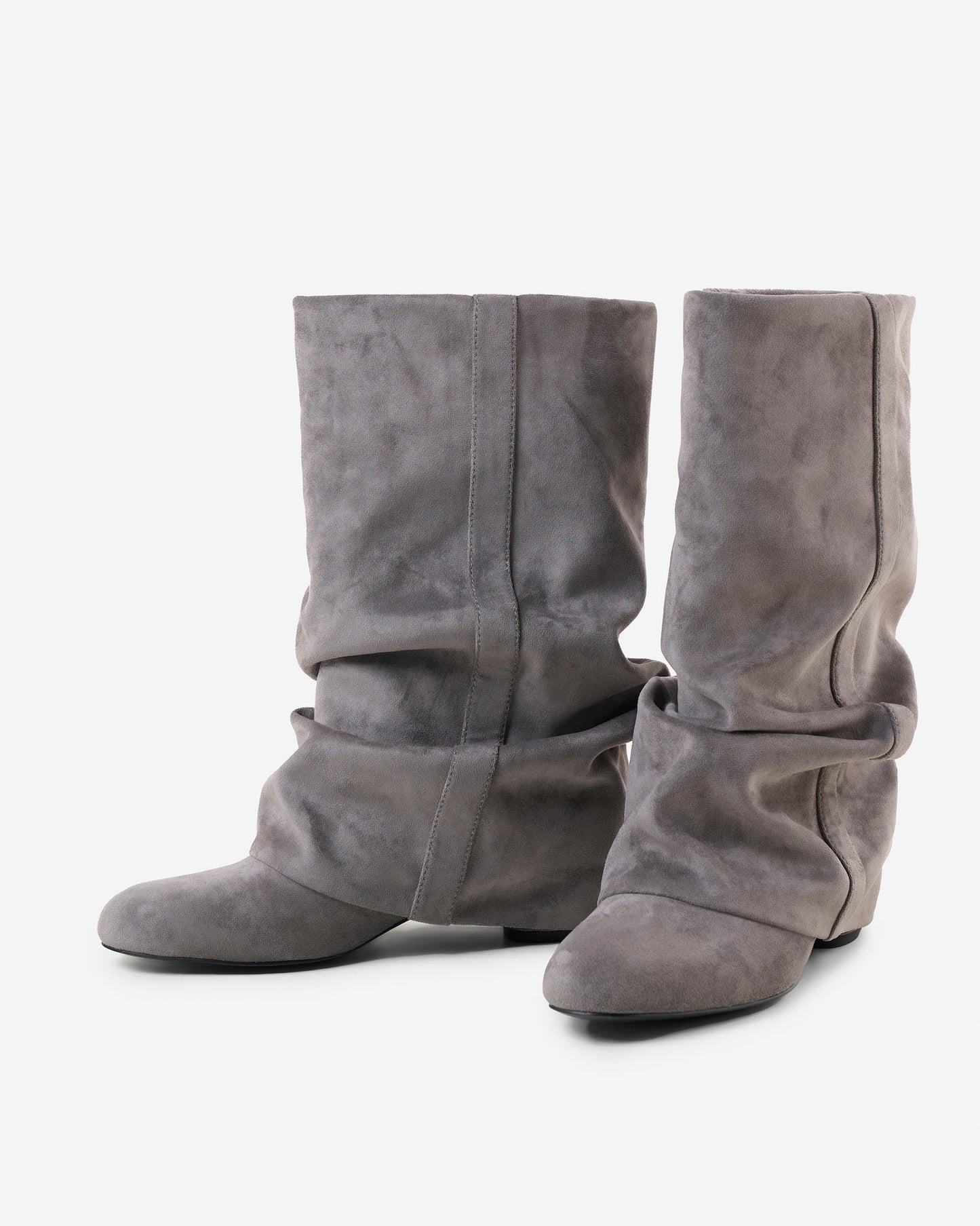 Emilia | Grey Slouchy Suede Boots - Nora & Grace Boutique