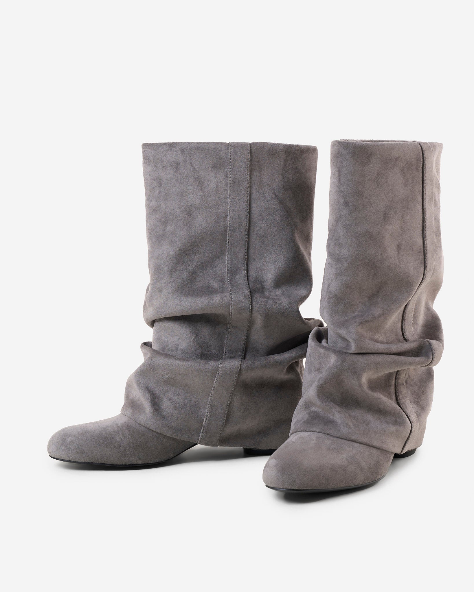 Emilia | Grey Slouchy Suede Boots - Nora & Grace Boutique