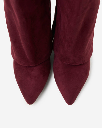 Lavista | Burgundy Suede Knee-High Boots - Nora & Grace Boutique