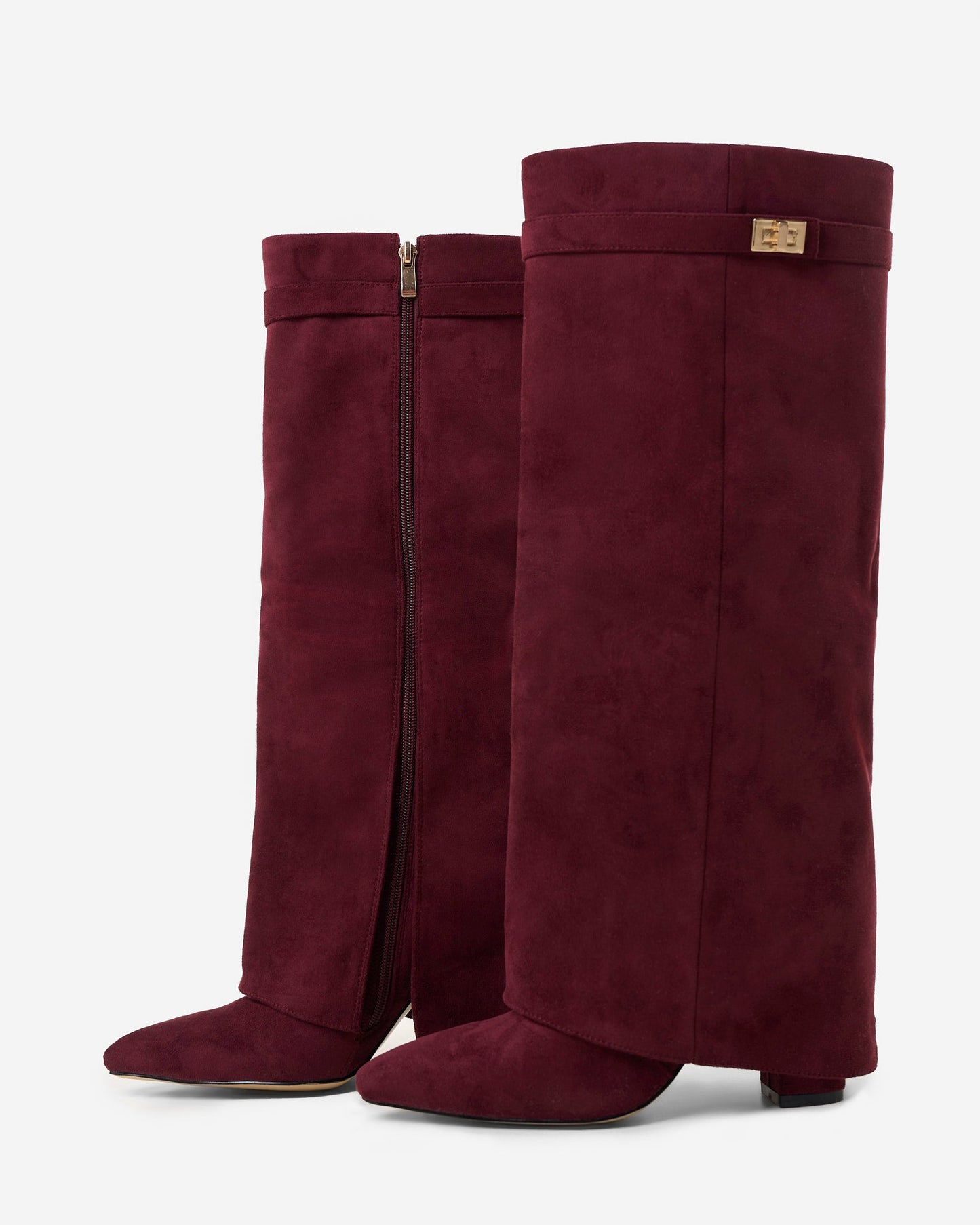 Lavista | Burgundy Suede Knee-High Boots - Nora & Grace Boutique