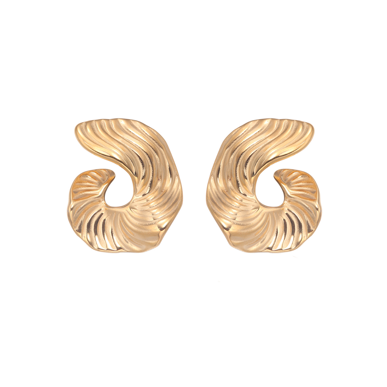 Flowing Swirl Hoops Earrings - Nora & Grace Boutique