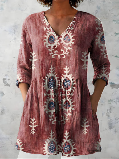 Everly | Long Blouse with V-Neck - Nora & Grace Boutique