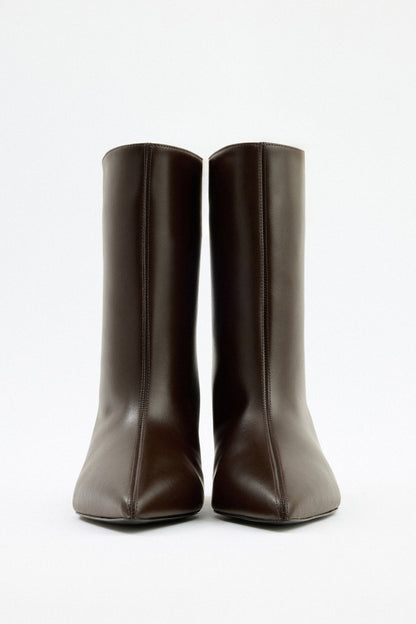 Aria | Dark Brown Leather Ankle Boots - Nora & Grace Boutique