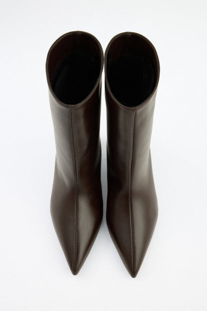 Aria | Dark Brown Leather Ankle Boots - Nora & Grace Boutique