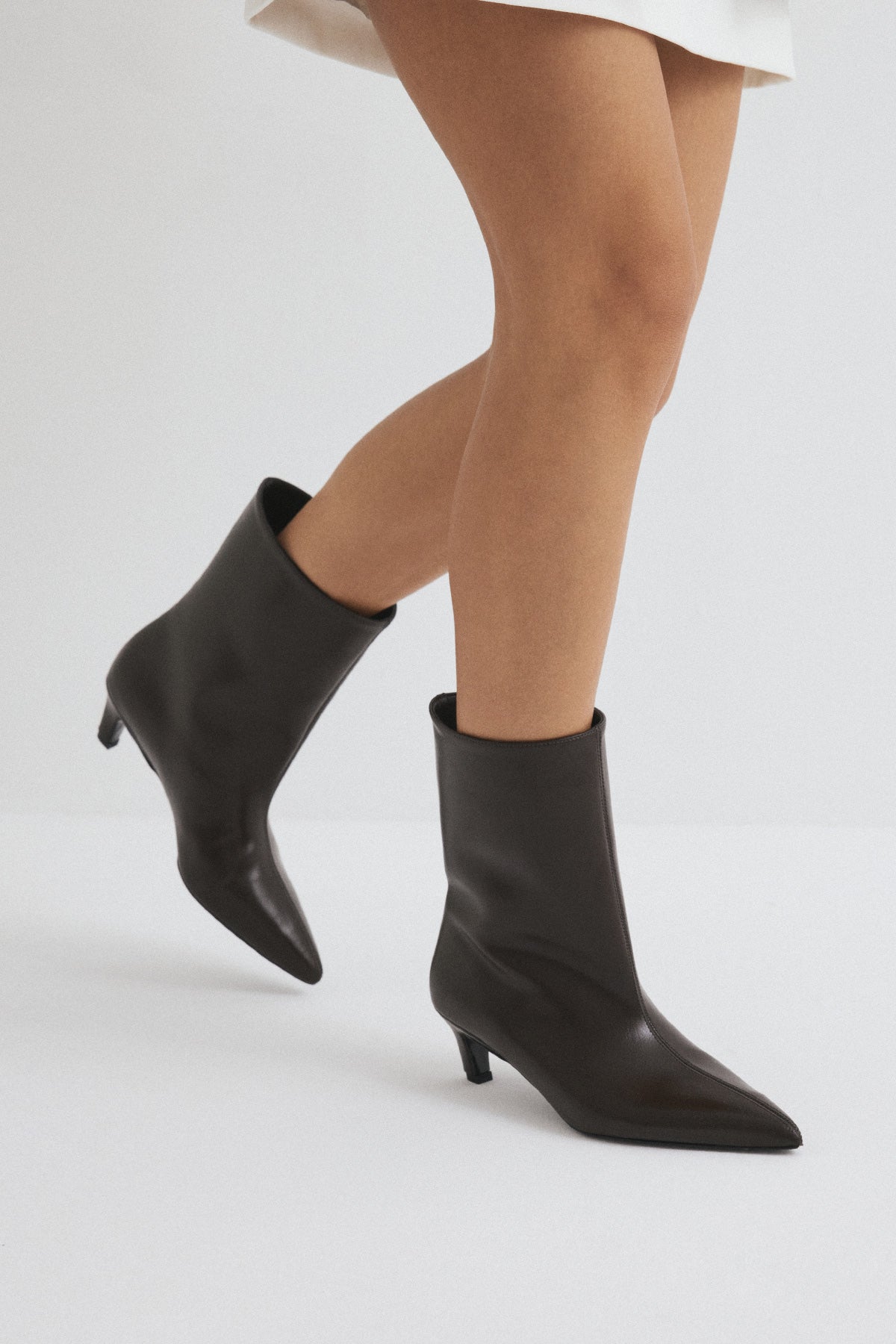 Aria | Dark Brown Leather Ankle Boots - Nora & Grace Boutique