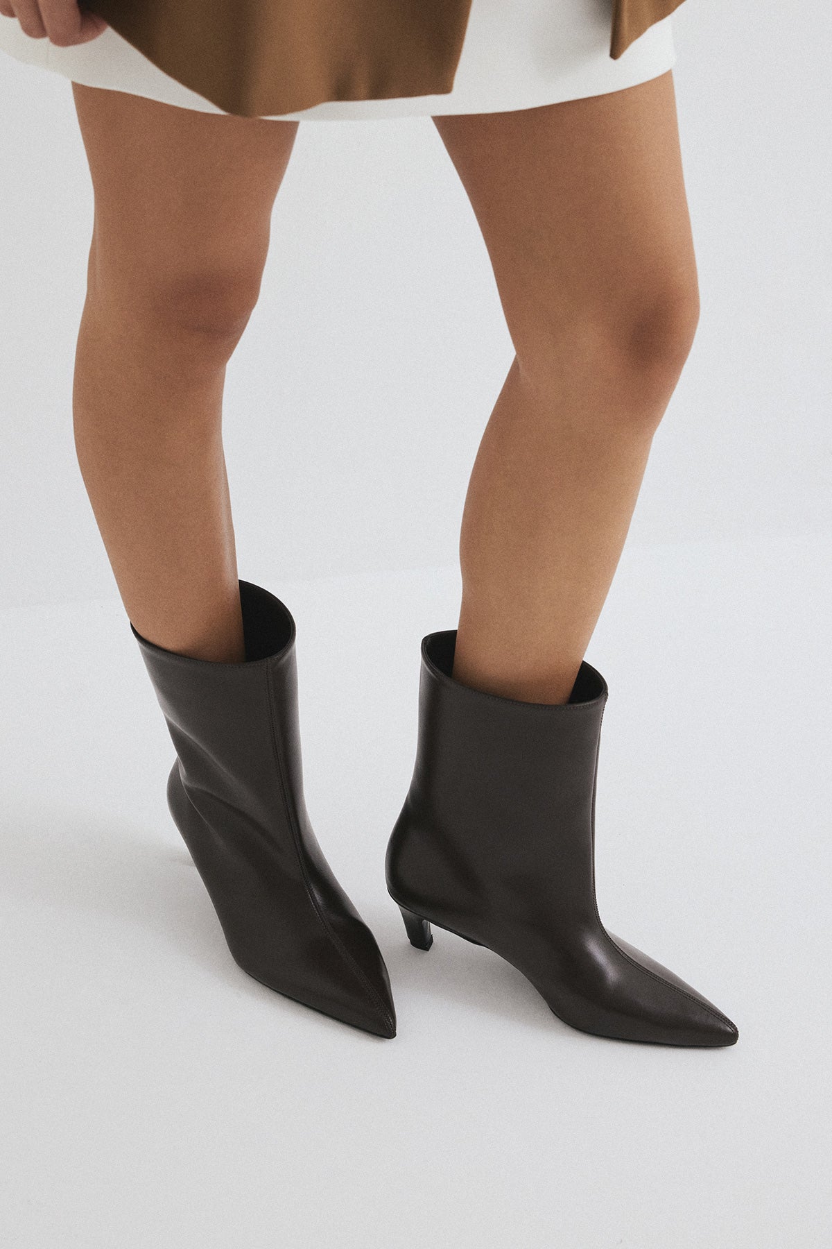 Aria | Dark Brown Leather Ankle Boots - Nora & Grace Boutique