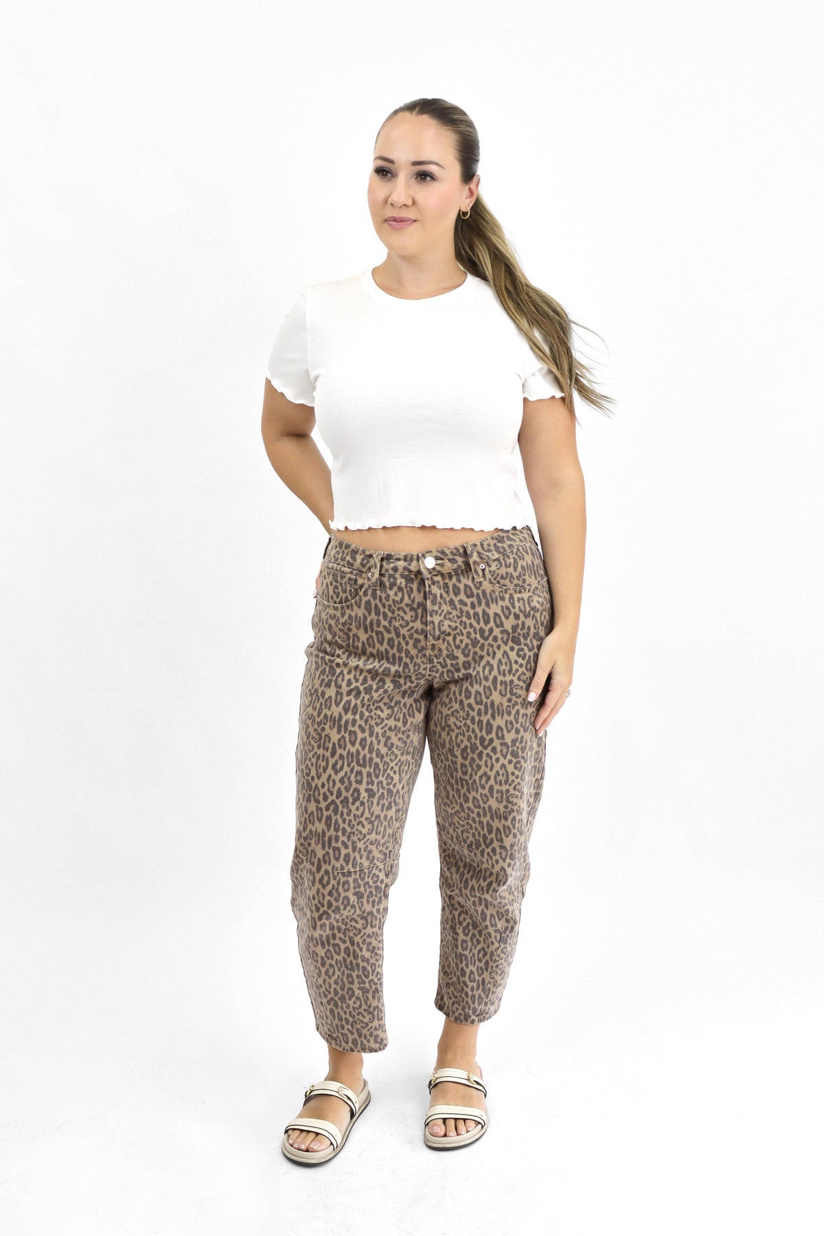 Leopard Barrel Jeans