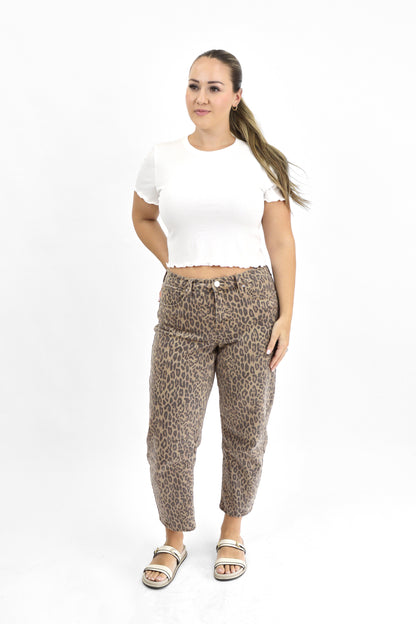 Leopard Barrel Jeans
