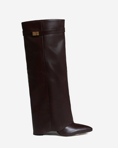 Lavista | Dark Brown Leather Knee-High Boots - Nora & Grace Boutique