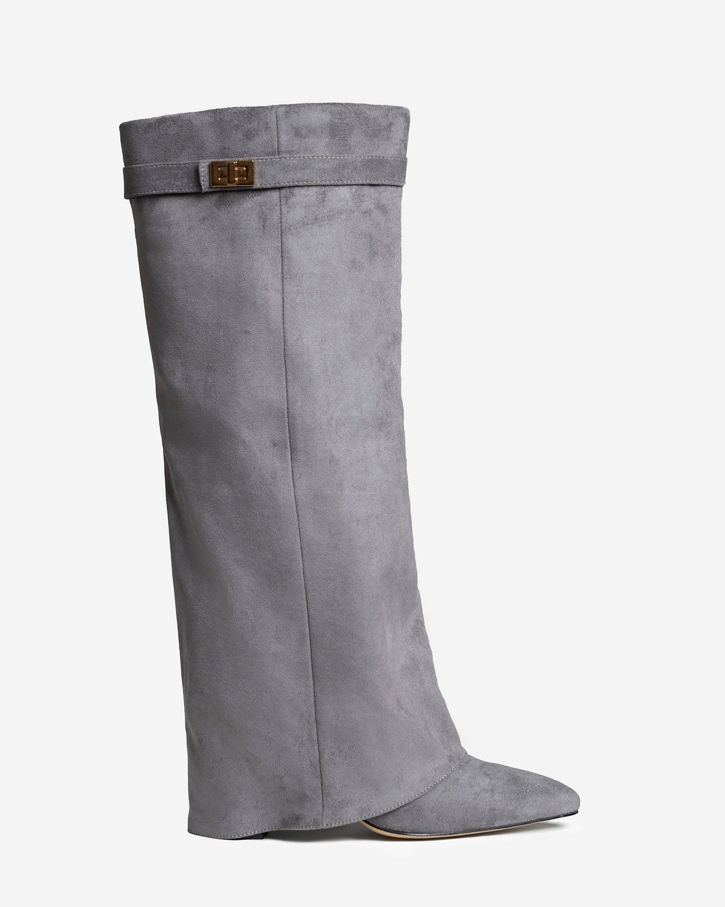 Lavista | Grey Suede Knee-High Boots - Nora & Grace Boutique