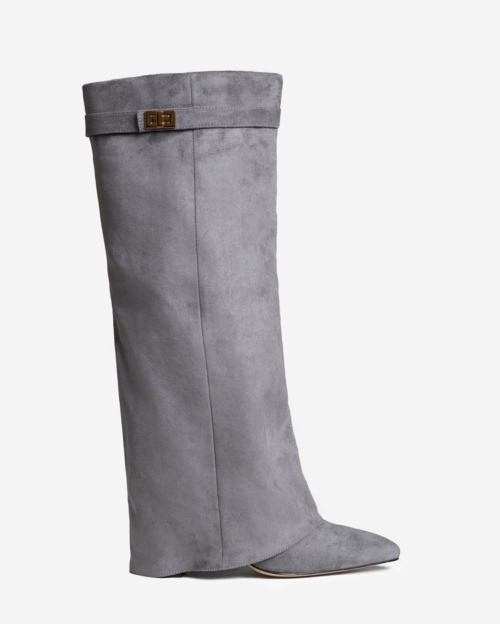 Lavista | Grey Suede Knee-High Boots - Nora & Grace Boutique