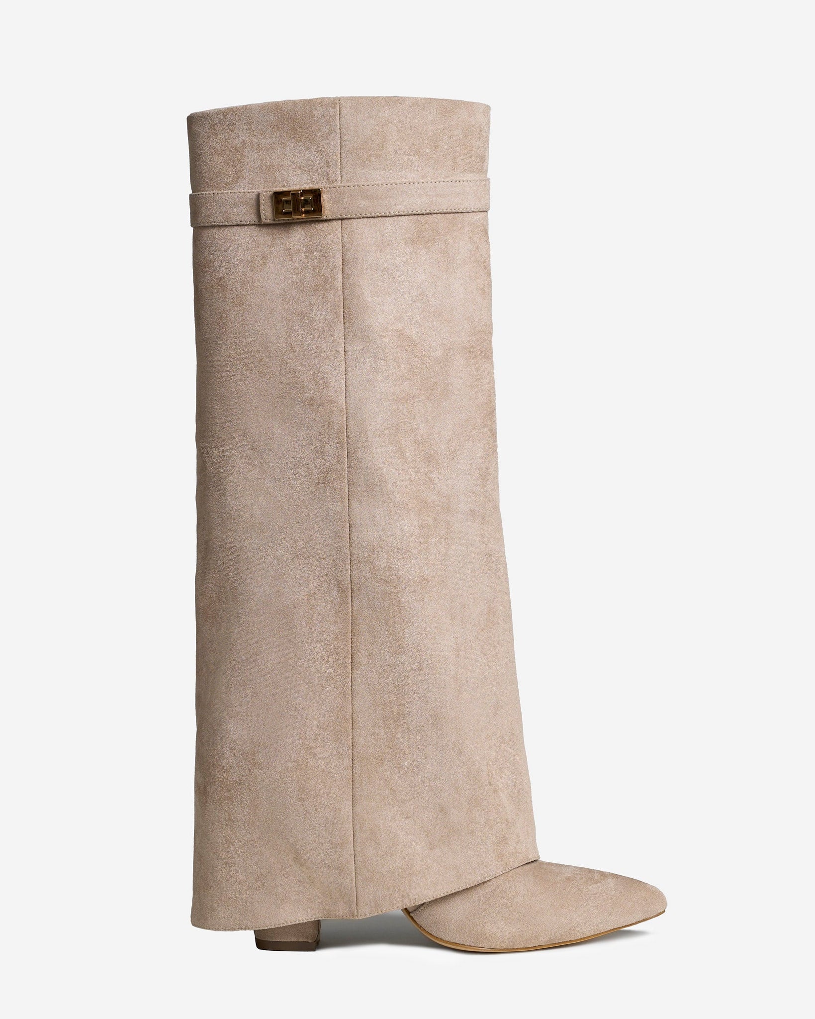 Lavista | Beige Suede Knee-High Boots - Nora & Grace Boutique
