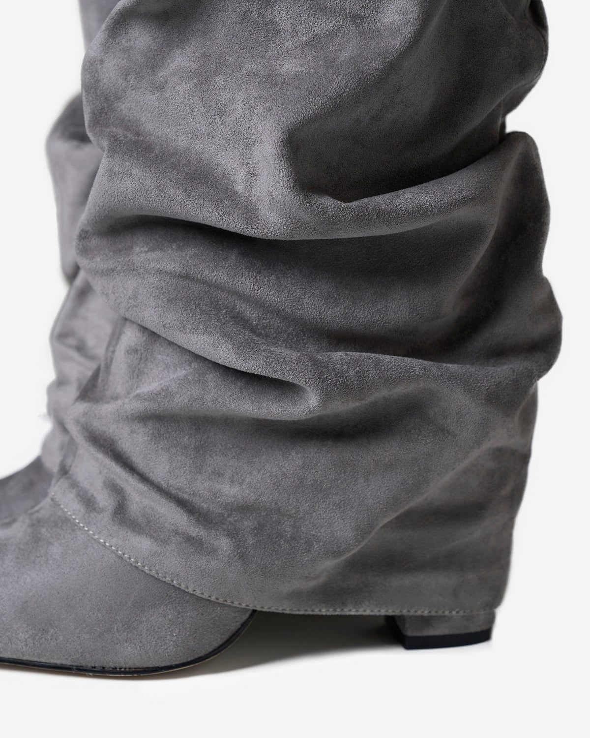 Lavista | Grey Slouchy Suede Knee-High Boots - Nora & Grace Boutique