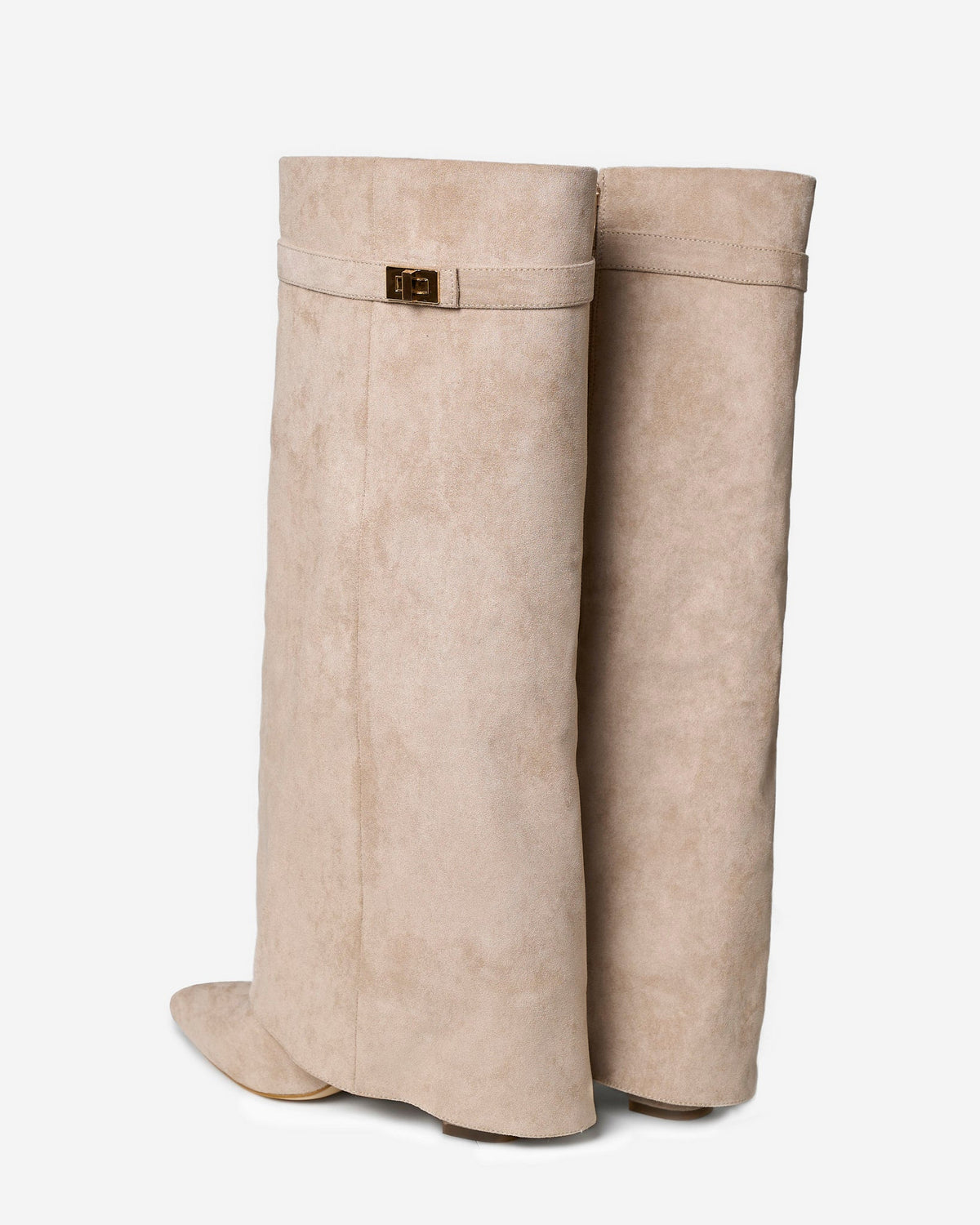 Lavista | Beige Suede Knee-High Boots - Nora & Grace Boutique