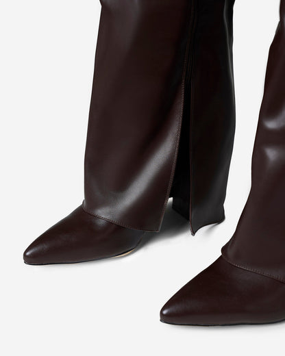 Lavista | Dark Brown Leather Knee-High Boots - Nora & Grace Boutique