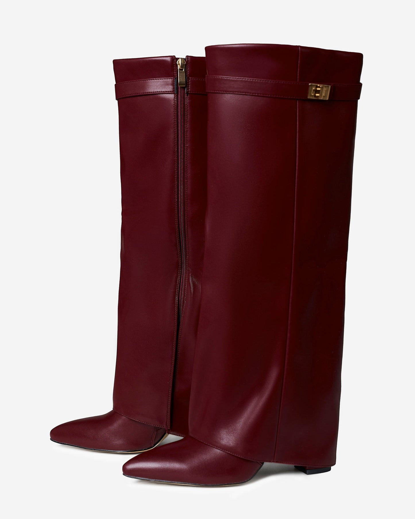 Lavista | Burgundy Leather Knee-High Boots - Nora & Grace Boutique