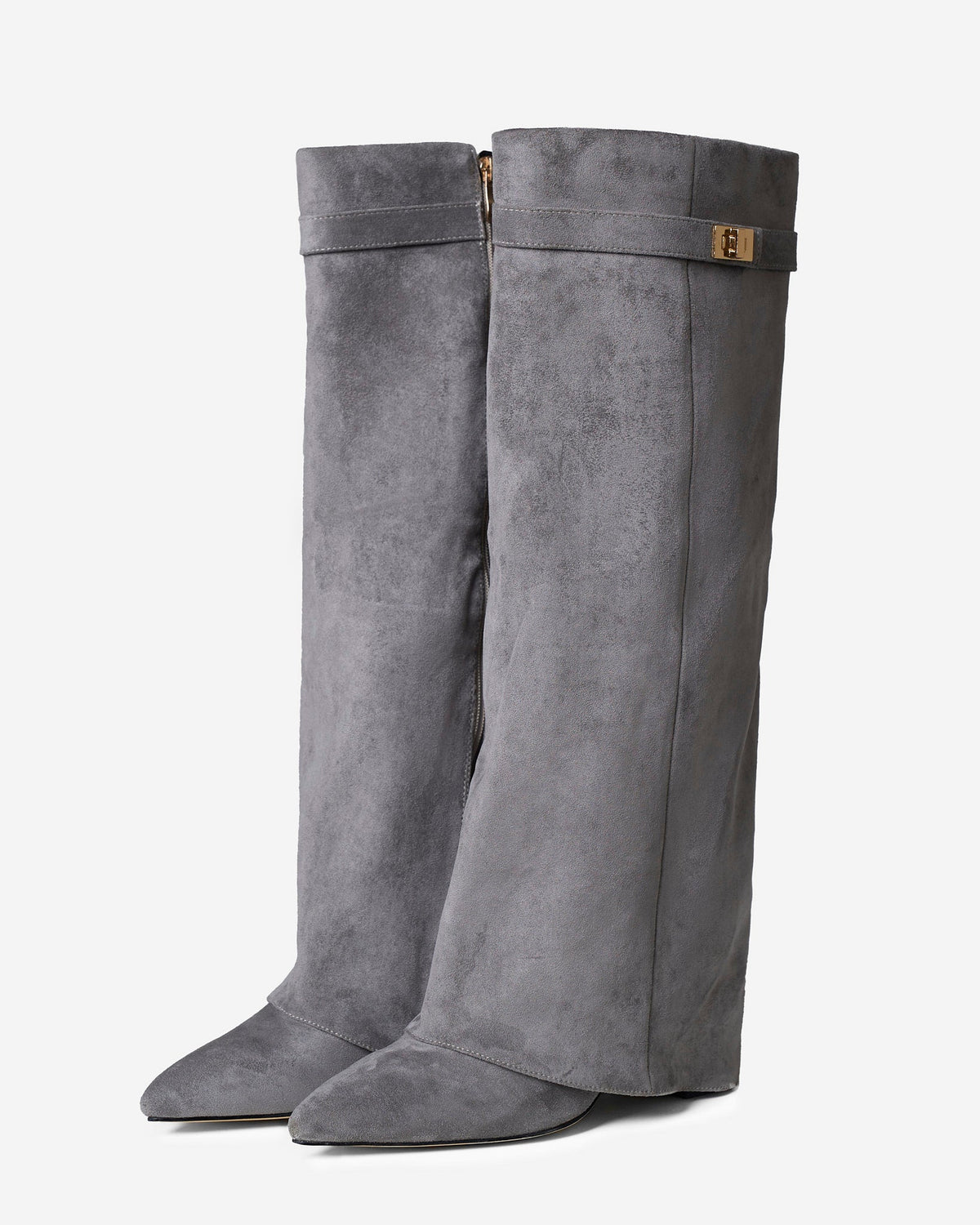 Lavista | Grey Suede Knee-High Boots - Nora & Grace Boutique