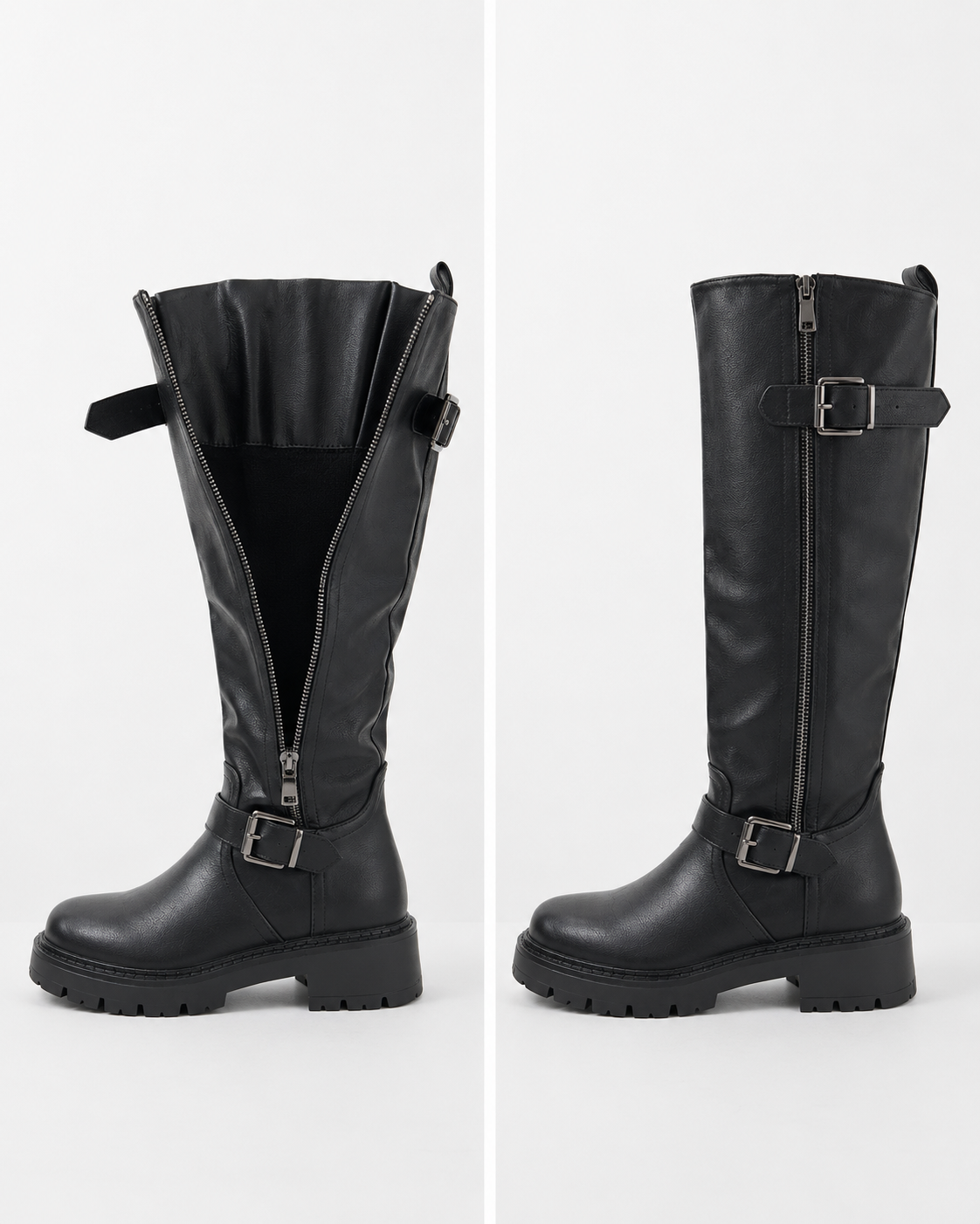 Eef Black Boots (Adjustable Shaft)